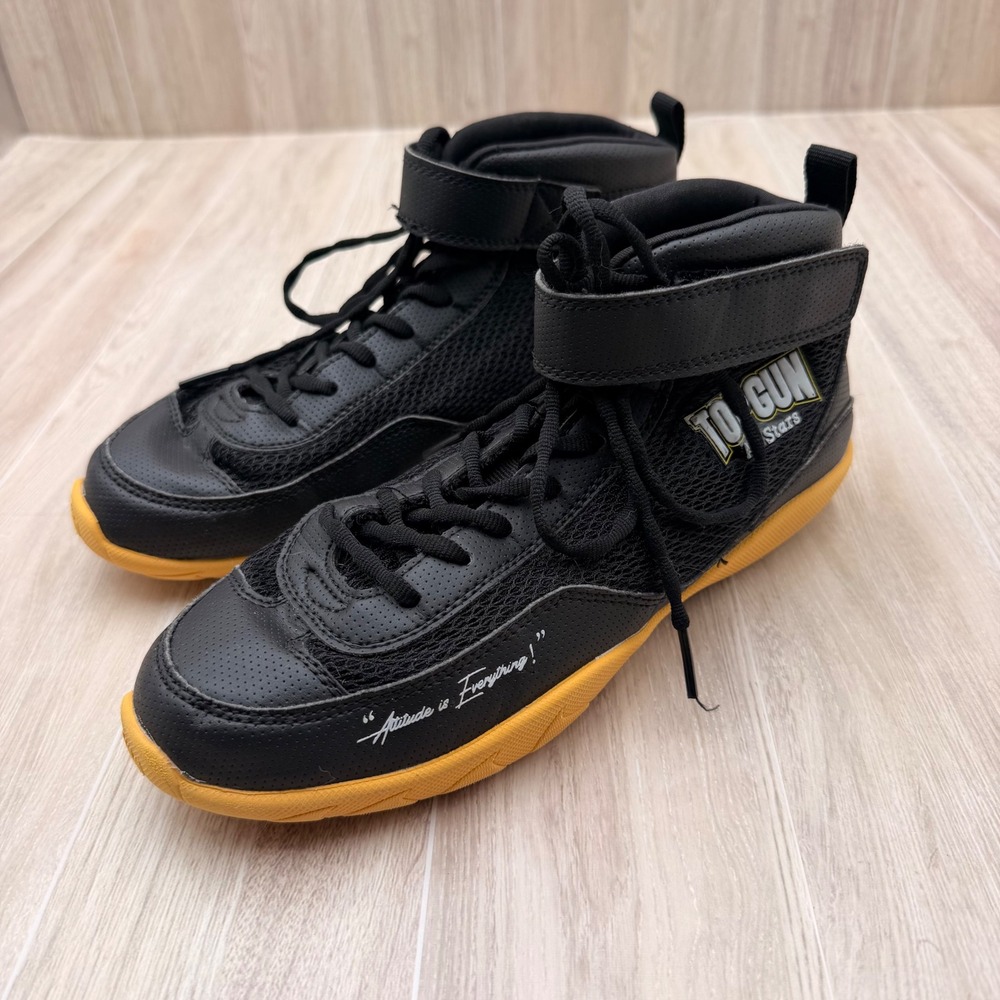 V-RO No Limit Cheer Shoes Womens 9 Black Yellow Excellent Top Gun All Stars